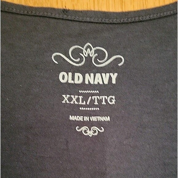 Old Navy Tank Ruffle Neck Top XXL Solid Strech Comfort Casual Dark Navy Blue - Picture 4 of 7